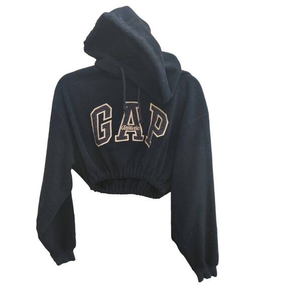 GAP Tops - Gap Womens Cropped Hoodie Sweatshirt Medium Navy Blue White